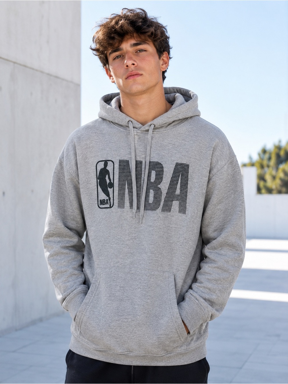 NBA Gray Logo Pullover Hoodie